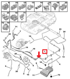 Σωλήνας καυσίμου Νέο Γνήσιο 1574HG 1574.HG Citroen Peugeot