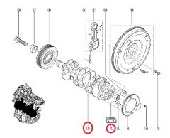 Έδρανα Στροφαλοφόρου Γνήσιο Renault 2.0-2.3 dCI 7701476740
