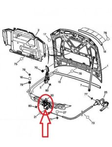Κλειδαριά Καπό Εμπρός Γνήσιο Citroen Peugeot 406 793450