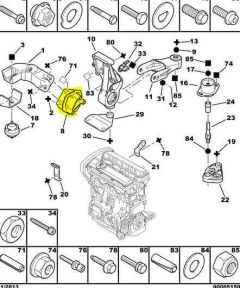 Βάση κινητήρα Γνήσιο Citroen Peugeot Xsara 307 1.6 1839E7 9638557080 Βάση κινητήρα Γνήσιο Citroen Peugeot Xsara 307 1.6 1839E7 9638557080